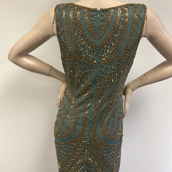 Aidan Mattox fully sequins and beaded sleeveless midi dress - Picture 5 of 8